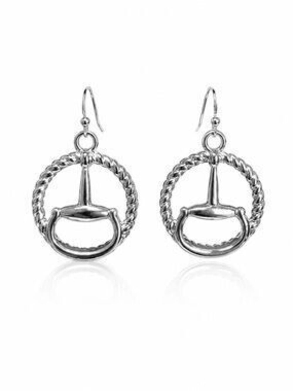 Silver Horsebit Drop Earrings